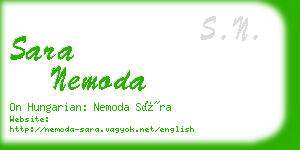 sara nemoda business card